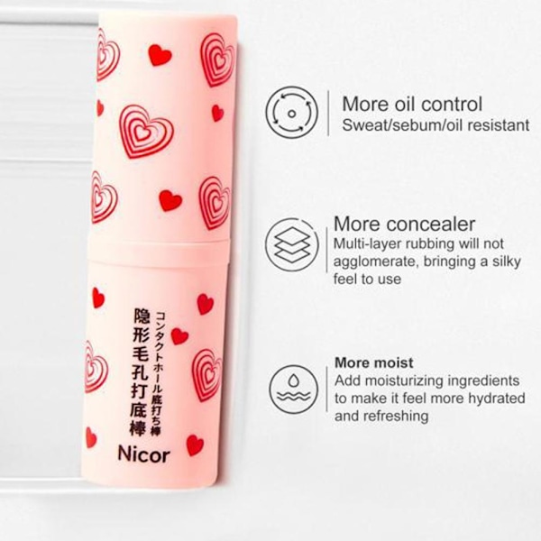 1/2x Magisk Pore Eraser Vattentät Ansiktsprimer Stick Primer Priming NICE O9D3 pinkA 8g 2pcs