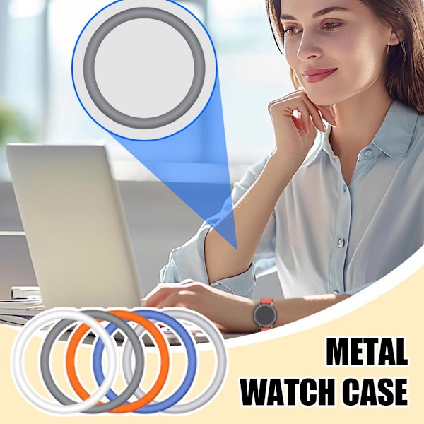 Klockramsskydd för Nothing CMF Watch Pro 2 Smartwatch Metallramsskydd Enfärgat Ersättningshårt Skal, Allroundskydd Silvery 1pcs