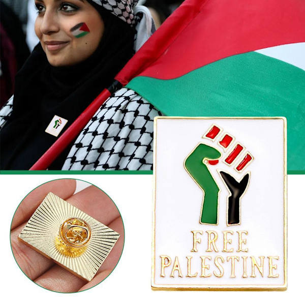 1-20 st Palestinsk Flagga Färg Näve Metall Badge Pin Flagga Brosch - Fritt Palestina UK style3 one-size 3pcs