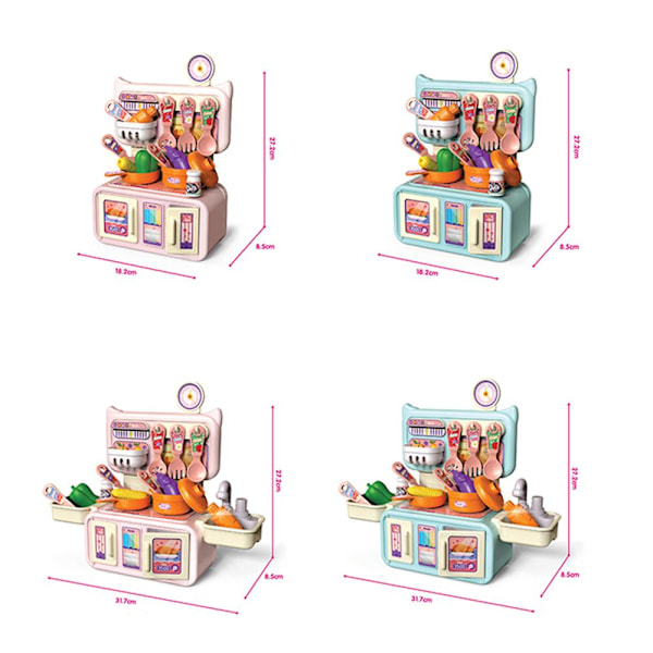 Leksakskök Rosa Mini Köksredskap för Barn Tillbehör Q9B9 pink mini