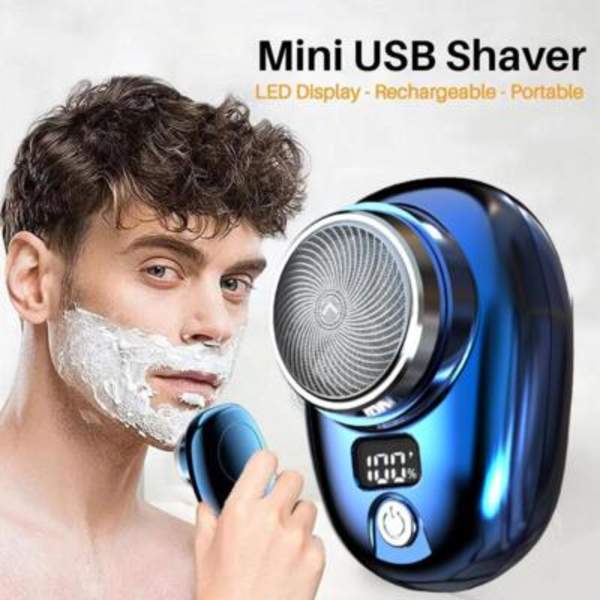 Bärbar Elektrisk Rakapparat Mini-rakning för Män USB Uppladdningsbar Rakapparat Resor Hemma Gradient Blue One-size