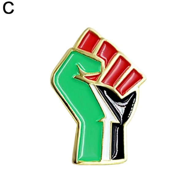 1-20 st Palestinsk Flagga Färg Näve Metall Badge Pin Flagga Brosch - Fritt Palestina UK style3 one-size 2pcs