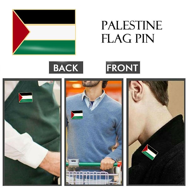 1-20 st Palestinsk Flagga Färg Näve Metall Badge Pin Flagga Brosch - Fritt Palestina UK style3 one-size 3pcs