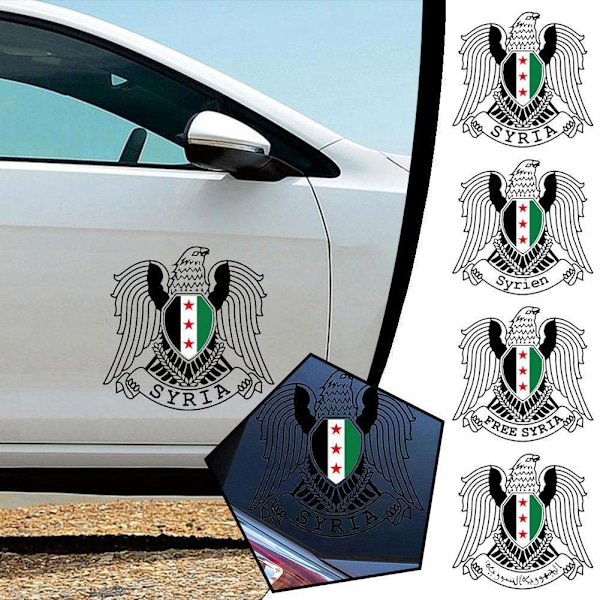 Syrien Flagga Syrisk Vapen Multi Storlekar Bildekal Självhäftande VBest V5P9 A18x17cm One size