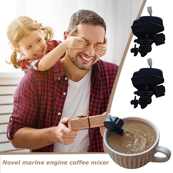 GINTBN Båtmotor Kaffevisp, Båtpropeller Kaffevisp, Mini Portabel Båtmotor Kaffeblandare, Automatisk Kaffevisp för Omrörning 5pcs 1set