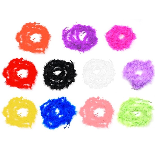Kalkonfjäderremsa Fluffig Boa 2M Dam Party Bröllopsdekor DIY Hantverk. red one-size