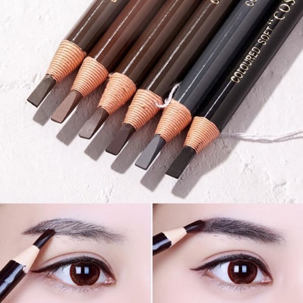 Micro Blading Tattoo Ögonbrynsfärg Penna Långvarig Ögonpenna Smink Bryn 3D 09#Deep coffee One-size