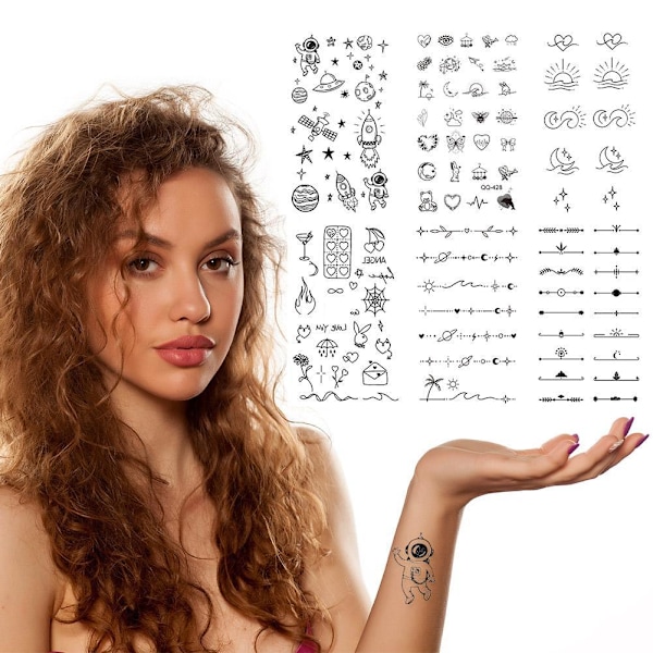 Liten Fräsch Vattentät Tatuering Patch Semi Permanent Och Vattentät Hållbar K1V4 style 6 1pcs