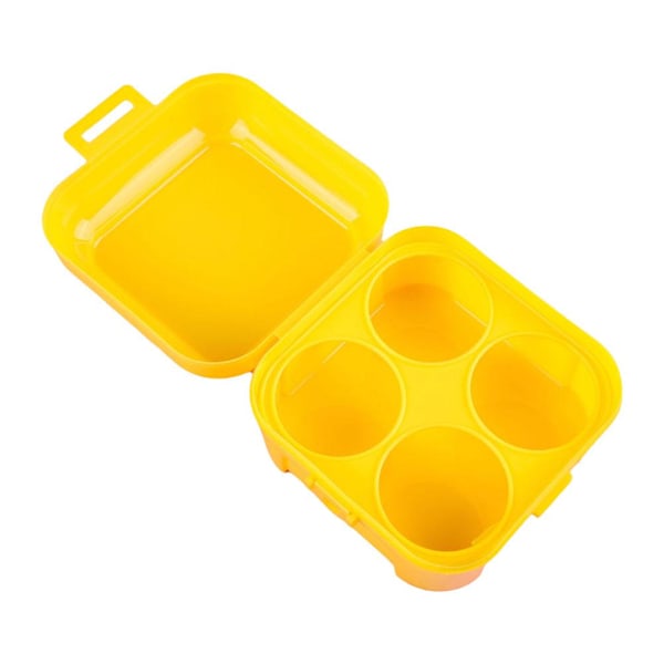 Bärbar 4-facks Äggorganisatör Förvaringslåda Bricka yellow one size