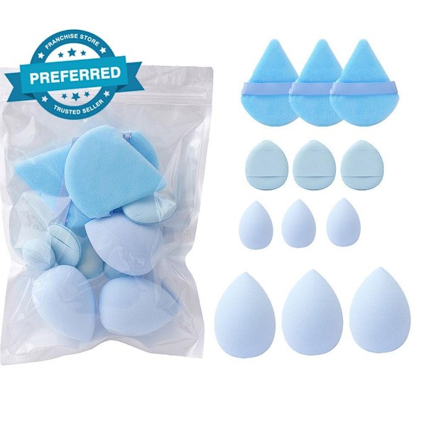 Pudersvamp Set Blå Skönhetsägg Svamp Luftkudde Icke-puder Smink Och Våt Användning Torr I0s5 yellow 12pcs