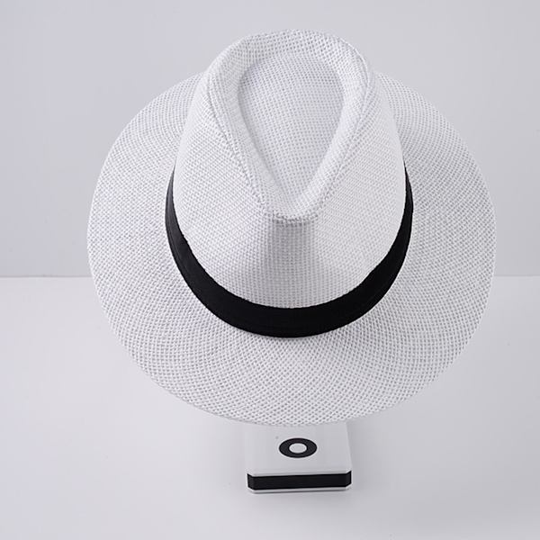 Sommar Strand Solhattar för Män Bredbrättad Stråhatt Panama Fedora Vikbar Rese Packbar Stråhatt white one size