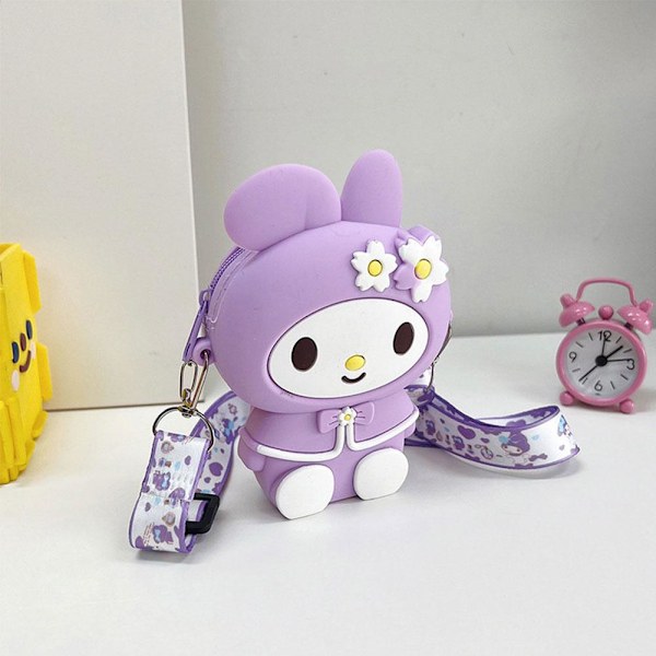 Söt Axelväska Silikon Söt Prinsessa Tecknad Mönster Liten Modern Mode För Flickor A9d2  purple onesize