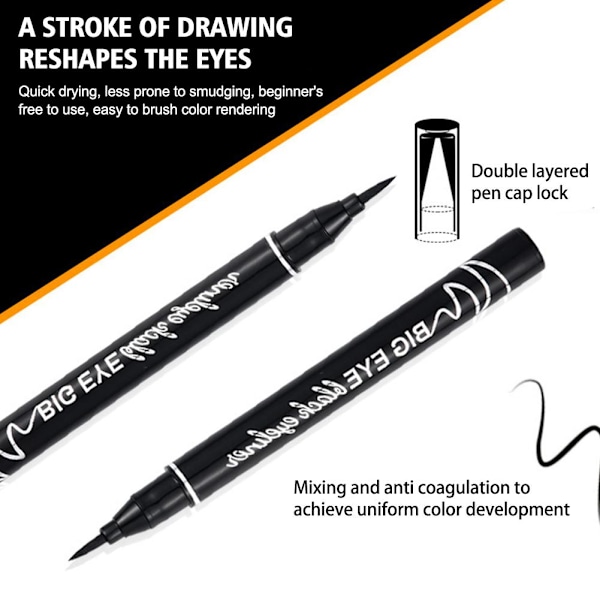 Flytande Eyeliner Penna Vattentät och Svettsäker Långvarig Kladdfri och Eyeliner Inte O2E9