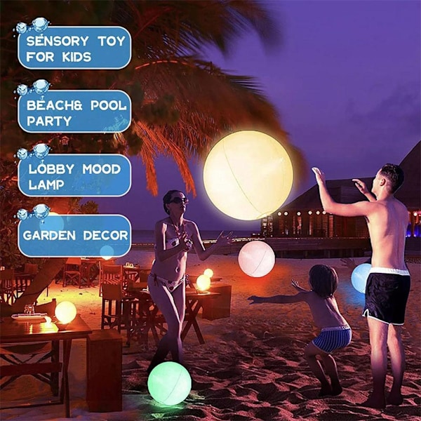 16 tum LED Strandboll 16 Färger Ändra Ljus Pool ι) Boll х> B9U0