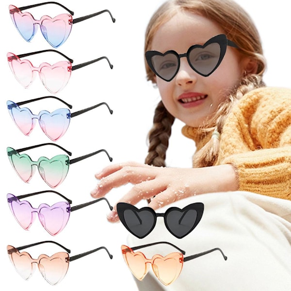 Hjärtformade Solglasögon Dam Mode Oversize Shades Glasögon Sommar Solskydd Resa I2r7 Tea One size