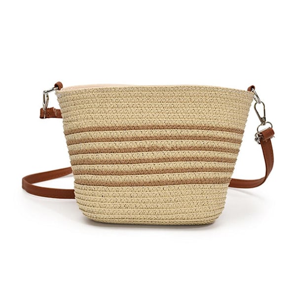 Enkel Retro Sommarvävd Crossbody Väska för Dam, Mångsidig Modeväska Axelremsväska E2d4 Beige&Khaki One size