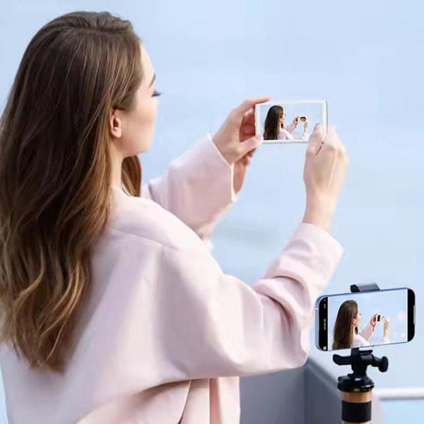Magnetisk Trådlös Selfie-skärm – 4\" Bakre Kameravy för iPhone & Android, Portabel Selfie-display för Vloggning, Livestreaming White 1 pcs