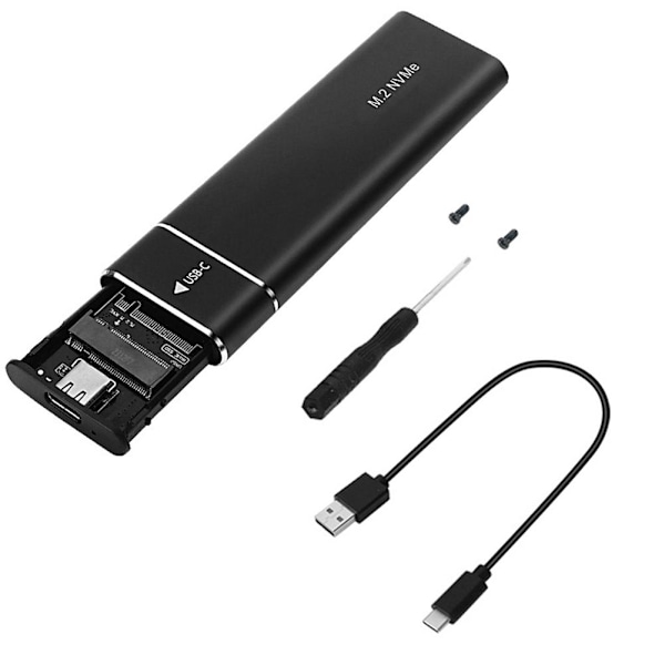 M.2 NVMe SSD-kapsling USB 3.1 Gen 2 till NVMe PCI-E M.2 Drive SSD Hårddisk Ny black NVME