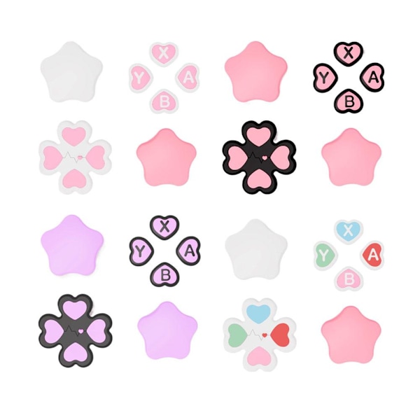 1 set med stjärn- och hjärtknapp-dekaler för Switch 2 D9U7 Colorful 1set