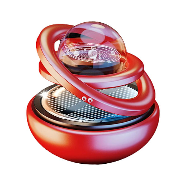 Bil Luftfräschare Solenergi, Soldriven Bil Luftfräschare & Aromspridare, Roterande Luftrenare för Bilinteriör, Automatisk Rotation Red One size