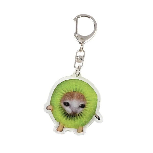 Mat Katt Katthuvud Nyckelring Rolig Gåva För Student Nyckelring E1E9 kiwi cat 1PC