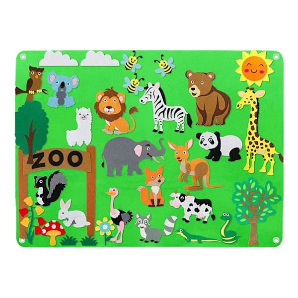 DIY Filtbräda Zoo Undervattensvärld Leksaker Lekbräda HET Pedagogisk T5Y9 zoo 105*75cm