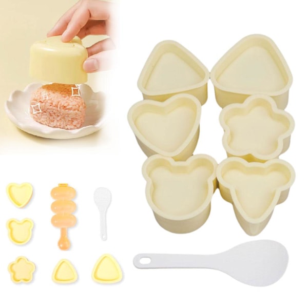 Risform för barn Bento Triangel Sushi Form Gör-det-själv Onigiri Form Japanska Bento Tång Tillbehör Q5u4 B 6pcs