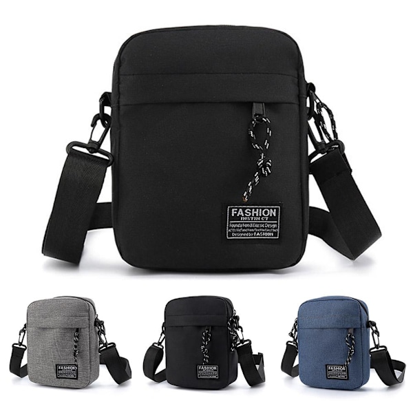 Axelväska för män Oxfordtyg Casual Liten Fyrkantig Väska Crossbody Messenger Bag Gray One size