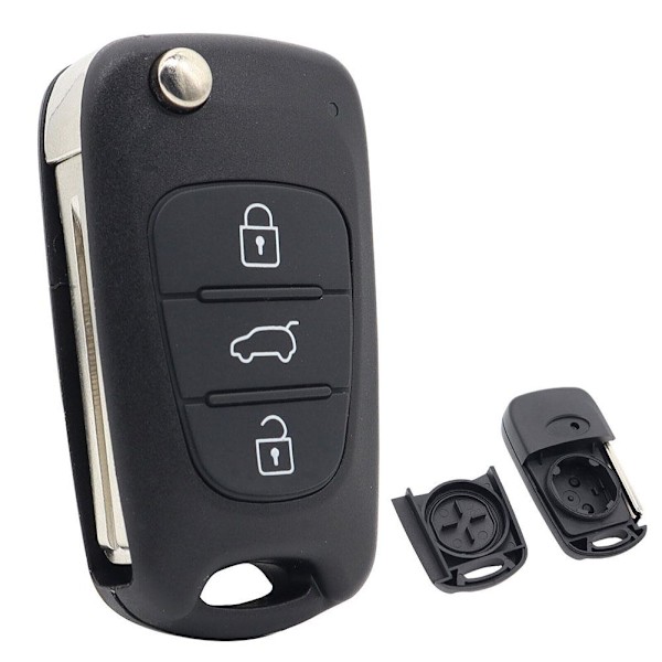 3 Knappars Nyckel Gummi Pad Fjärrkontroll Fodral För Hyundai i40 i30 i10 ix20 ix30 T2N1