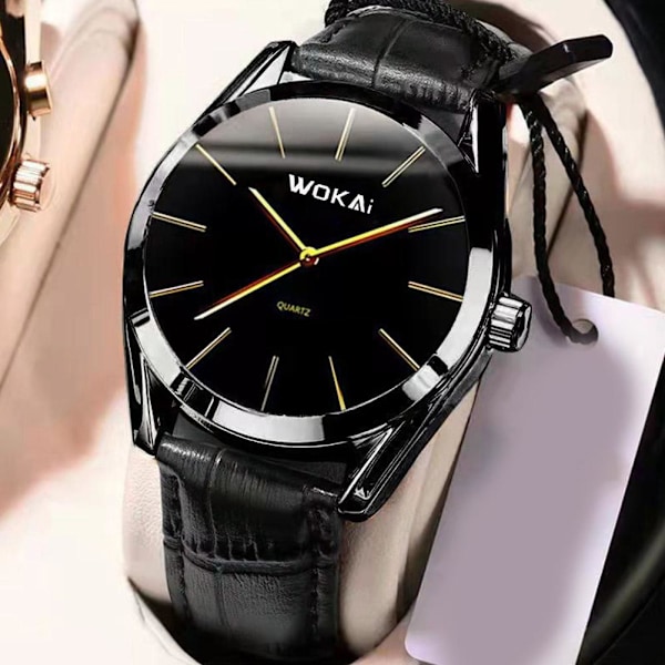 Sport Quartz Klockor Lämpliga För Män Wokai Herr Quartz Klockor Affärs- Och Lyxstil A8A4 Black Black
