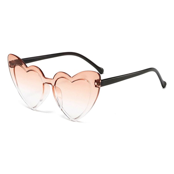 Hjärtformade Solglasögon Dam Mode Oversize Shades Glasögon Sommar Solskydd Resa I2r7 Tea One size