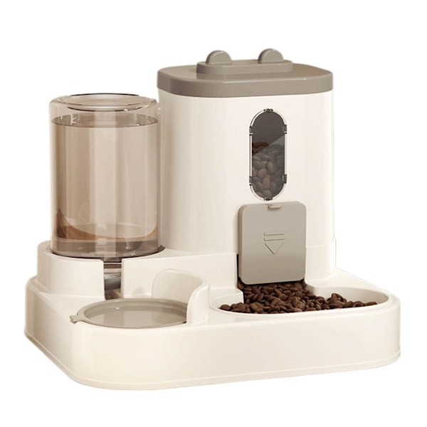 2-i-1 Helautomatisk Kattmatsautomat och Vattendispenser Stöd Re Gray 1set