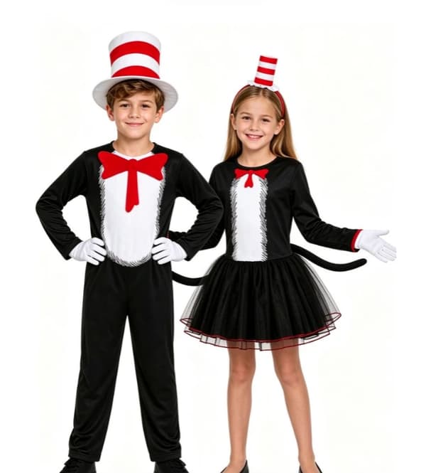 Dr. Seuss *Katten i hatten* klänning för flickor boy Ages 4–6