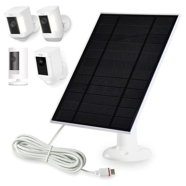 Solcellepanel for Arlo Pro 4/Ultra 2/Pro 3/Ultra/Pro 5S sikkerhetskameraer - Svart