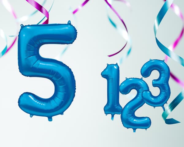 Ilmapallo numero 5 sininen 86 cm blue