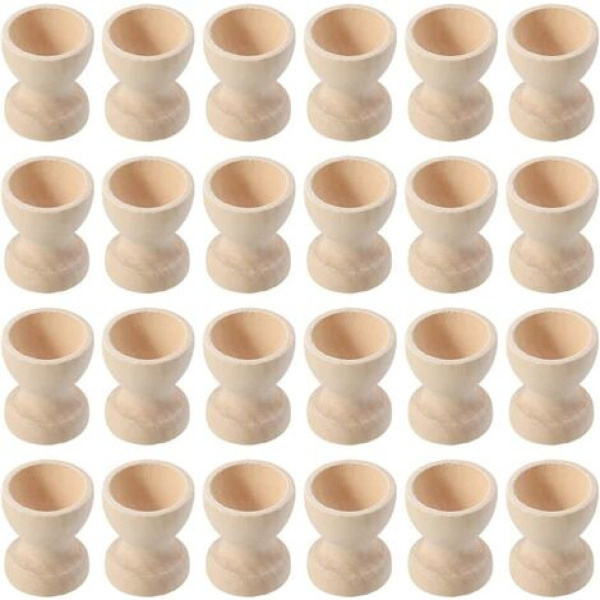 24PCS-Träsimuleringsäggbricka