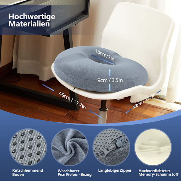 Grå-Memory Foam Kudde