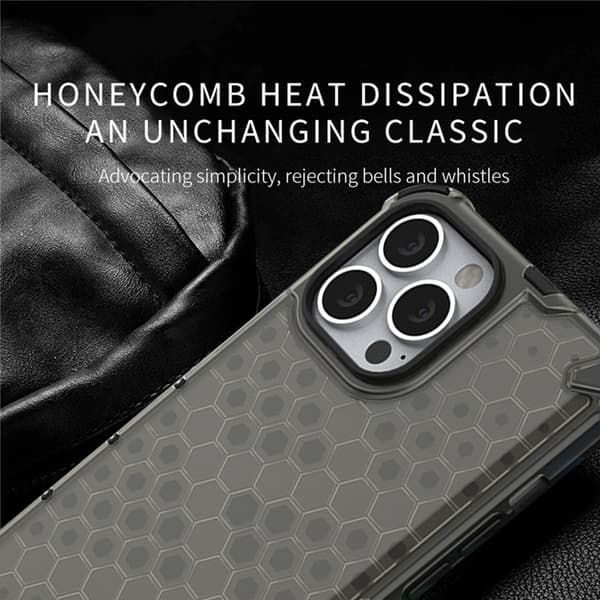 Honeycomb Apple-telefonfodral-iPhone13-genomskinlig grå