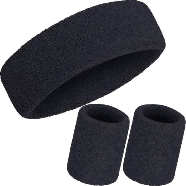 1 sæt brugerdefinerede 2 håndklæder 4 armbånd farvenote - sort