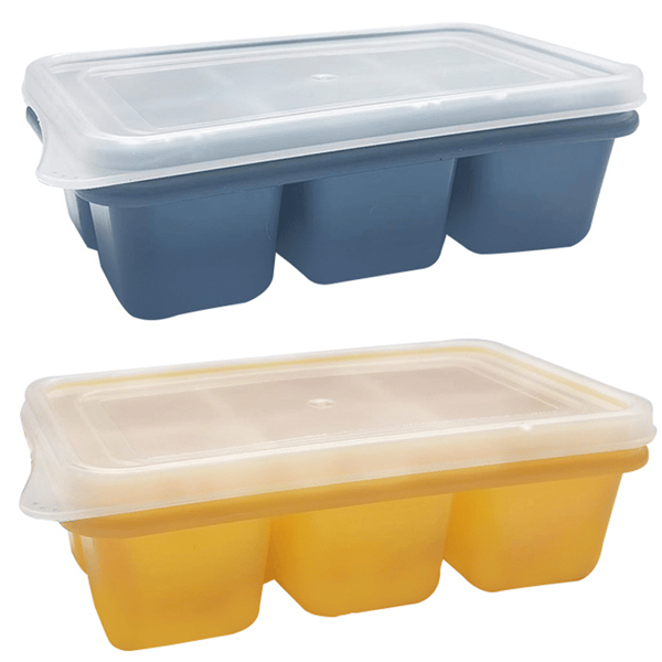 2-pack isformar - mjuk botten gul + blå