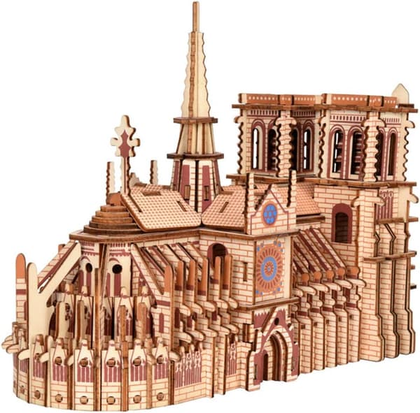 Notre Dame de Paris (Laserpusselbräda) - Trä 3D-pusselmodell