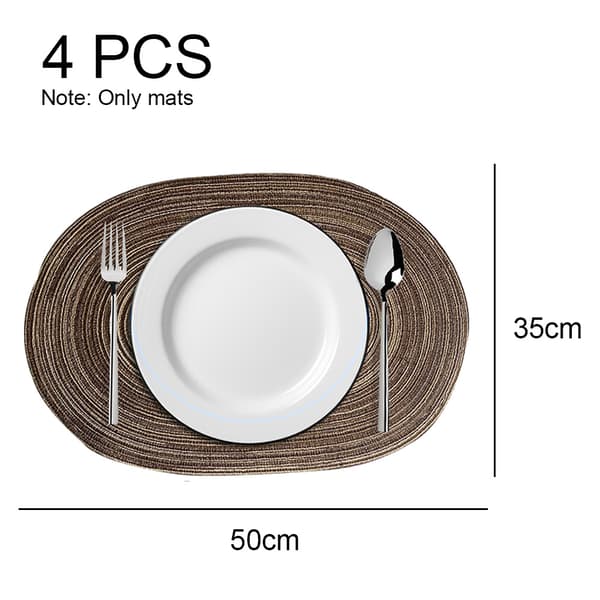 4 bomulls ovala bordstabletter - bomulls ovala 50*35cm brun