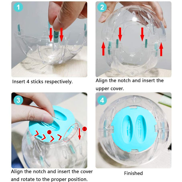 14,5 cm blå transparent hamsterboll
