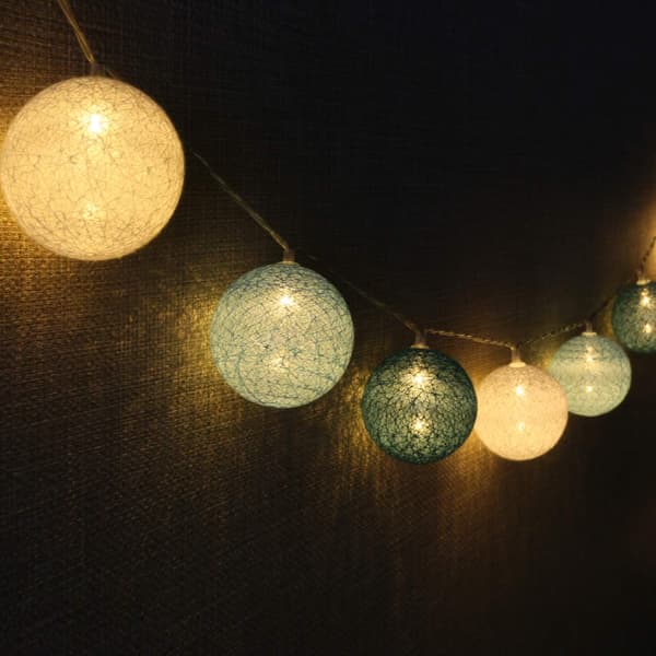 Lysslynge julelys – 3 meter 20 lys Tiffany-blå [batterimodell]