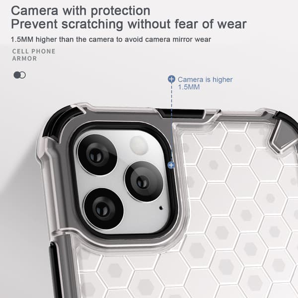 Honeycomb Apple-telefonfodral-iPhone13-genomskinlig vit