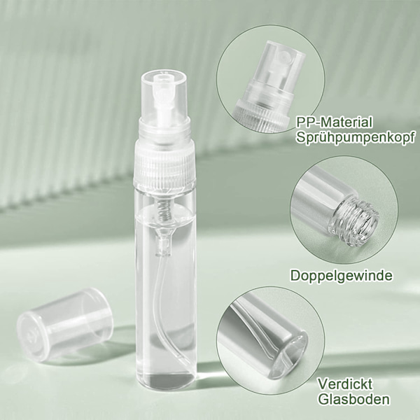 20 mini sprayflaskor - 3ML transparent + 3ML droppare