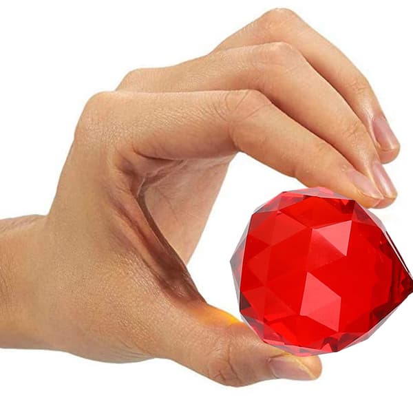 2 STK Farvede Krystalkuglelys - 40mm Klar Rød