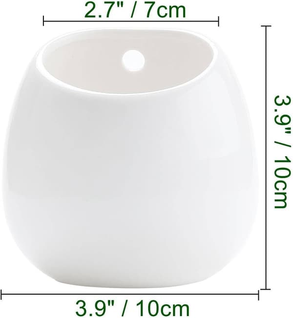 2 stk. diameter 6,5 cm højde 10 cm urtepotte hvid