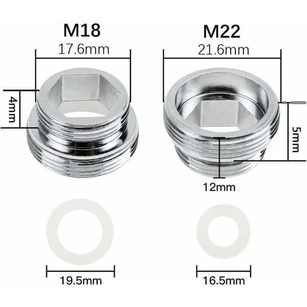 5 st kranadapter - [K-typ] 22 mm till 18 mm