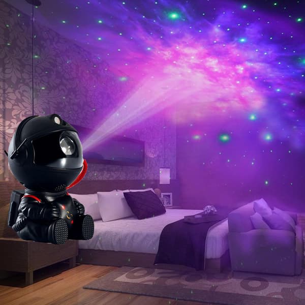 Astronaut Stjernehimmel Projektor Lampe-Holder Stjerne Sort